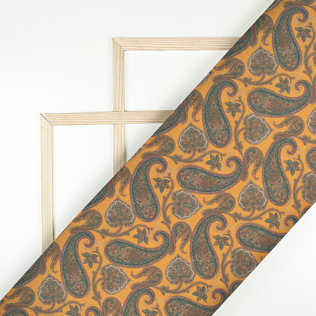 Lovely Paisley  Digital Print Moss Crepe Fabric