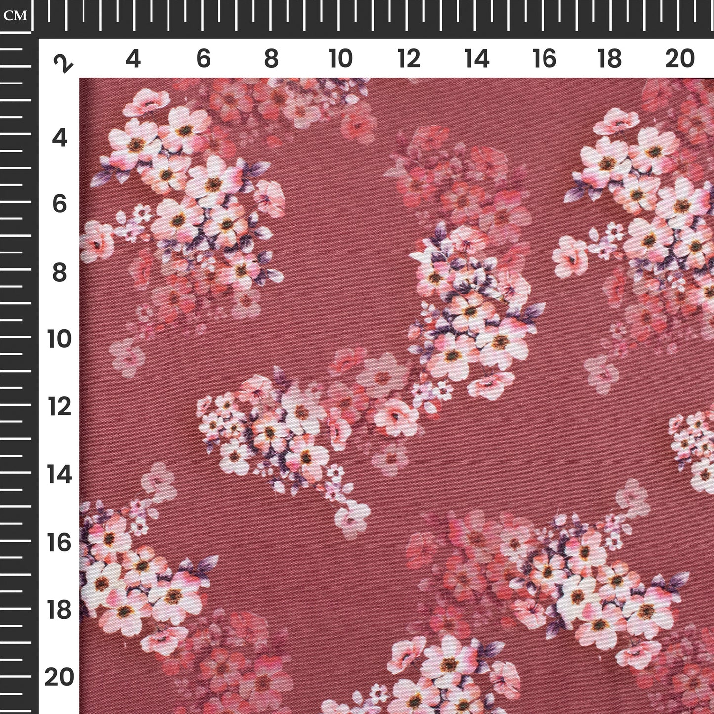 Blush Floral Digital Print Butter Crepe Fabric