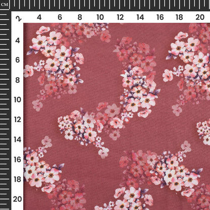 Blush Floral Digital Print Butter Crepe Fabric