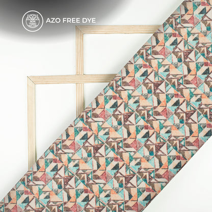 Trendy Geometric Digital Print Crepe Silk Fabric