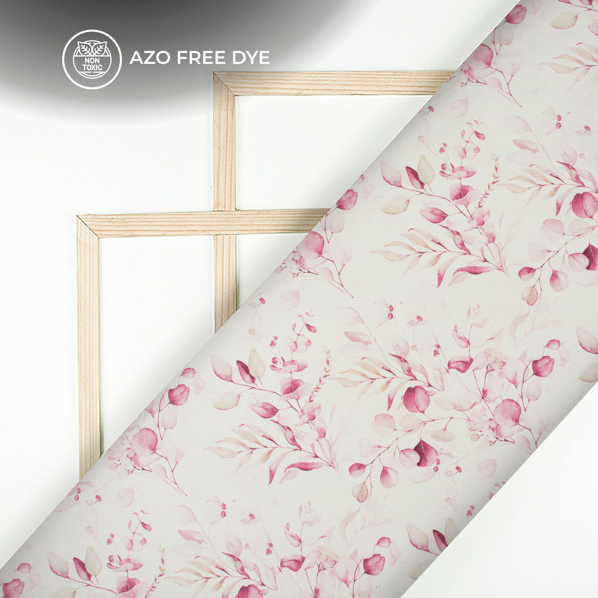 Stylish Pink Floral Digital Print Crepe Silk Fabric