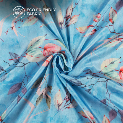 Trendy Leafage Digital Print Crepe Silk Fabric