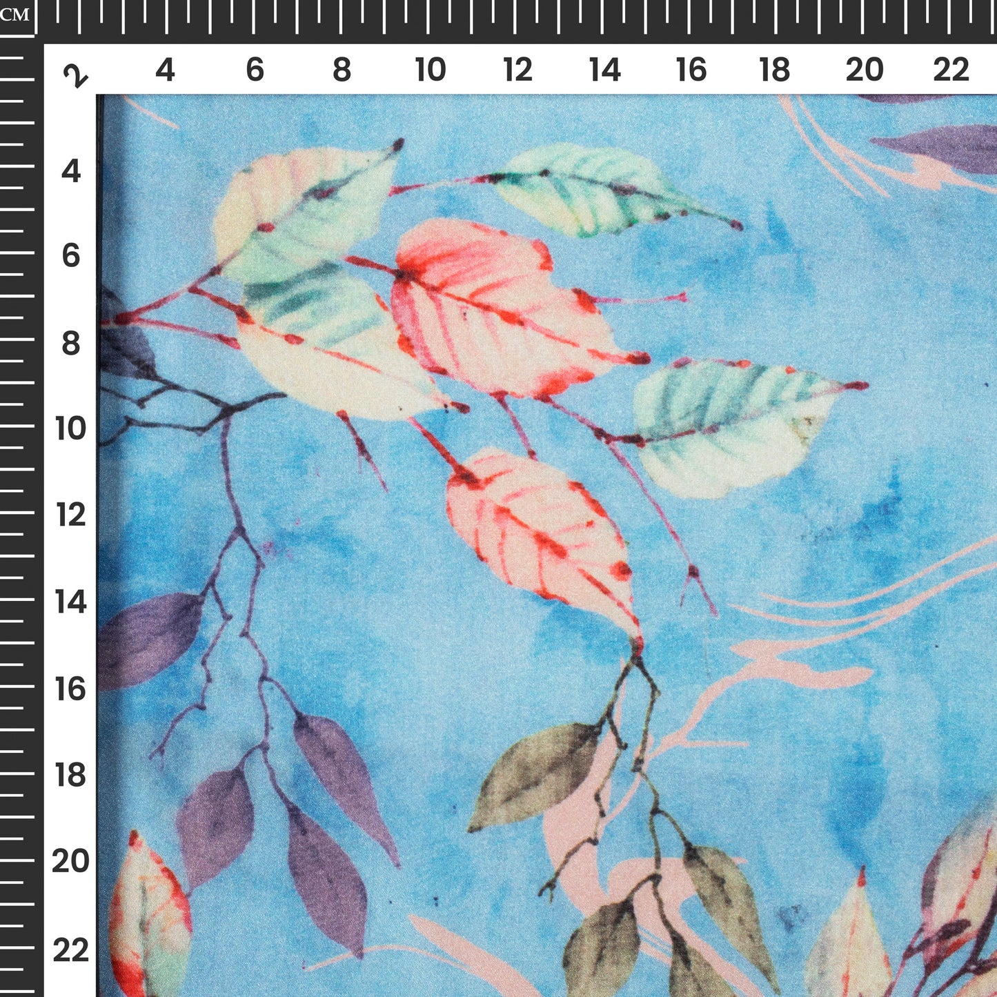Trendy Leafage Digital Print Crepe Silk Fabric
