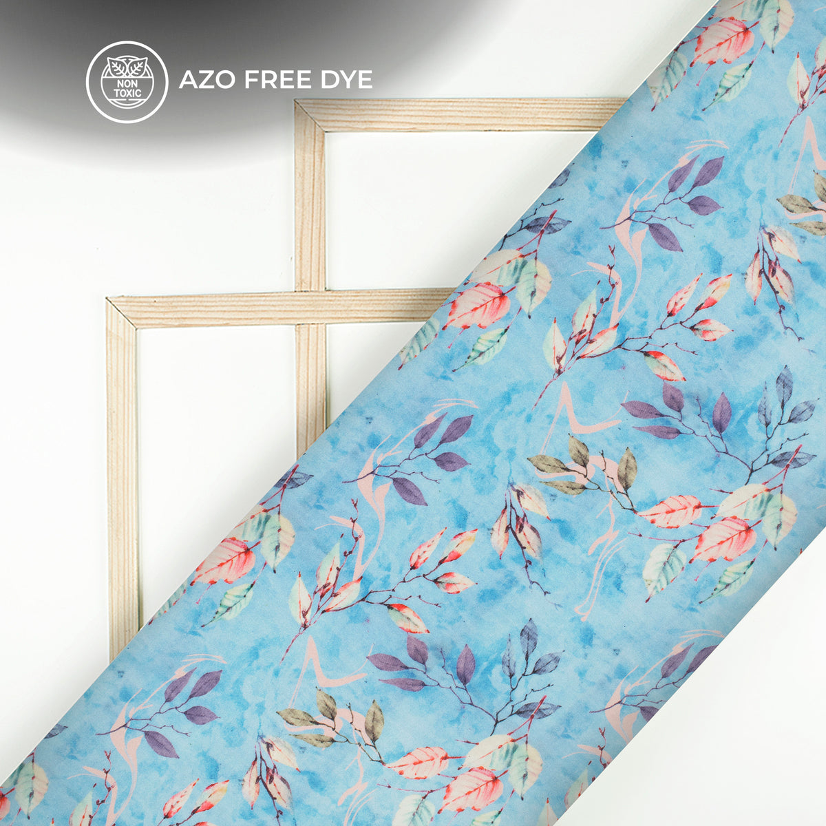 Trendy Leafage Digital Print Crepe Silk Fabric