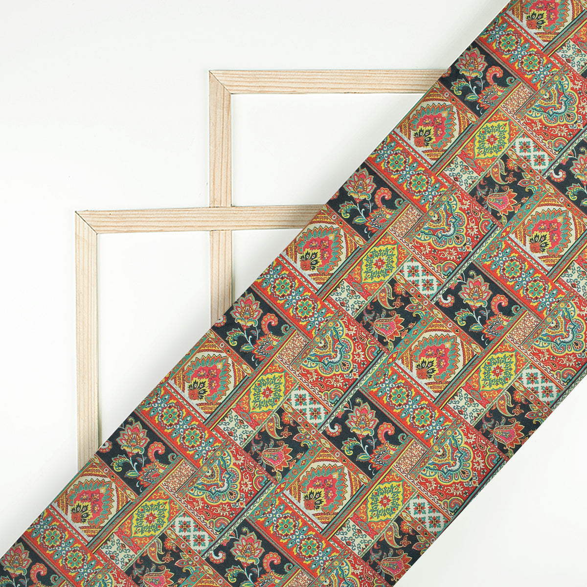 Beautiful Traditional Digital Print Moss Crepe Fabric