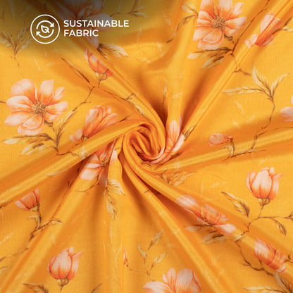 Floral Digital Print Poly Chinnon Chiffon Fabric
