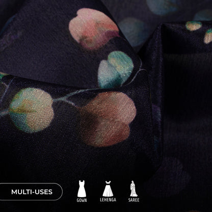 Sniffy Floral Digital Print Poly Chinnon Chiffon Fabric