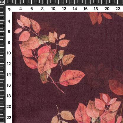 Vintage Floral Digital Print Poly Chinnon Chiffon Fabric