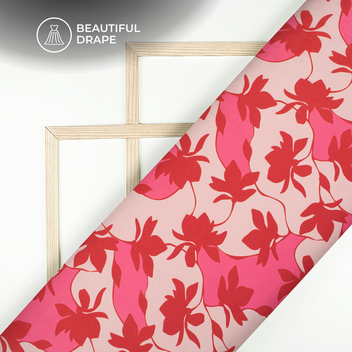 Exclusive Floral Digital Print Imported Satin Fabric