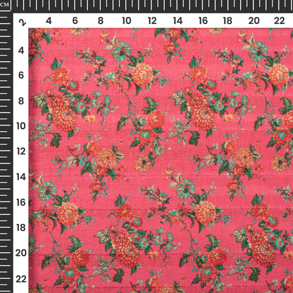Botenical Floral Digital Print Art Tusser Silk Fabric