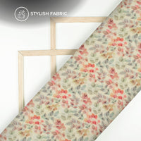 Trendy Leafage Digital Print Bemberg Chiffon Fabric