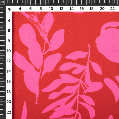 Lovely Pink Floral Digital Print Butter Crepe Fabric