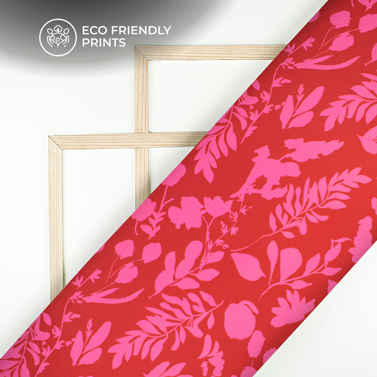 Lovely Pink Floral Digital Print Butter Crepe Fabric