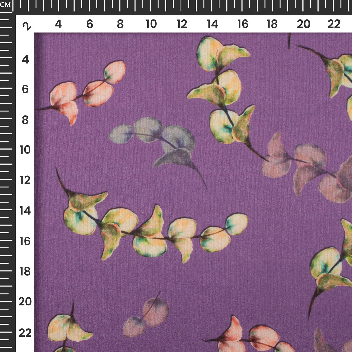 Trendy Leafage Digital Print Chiffon Satin Fabric