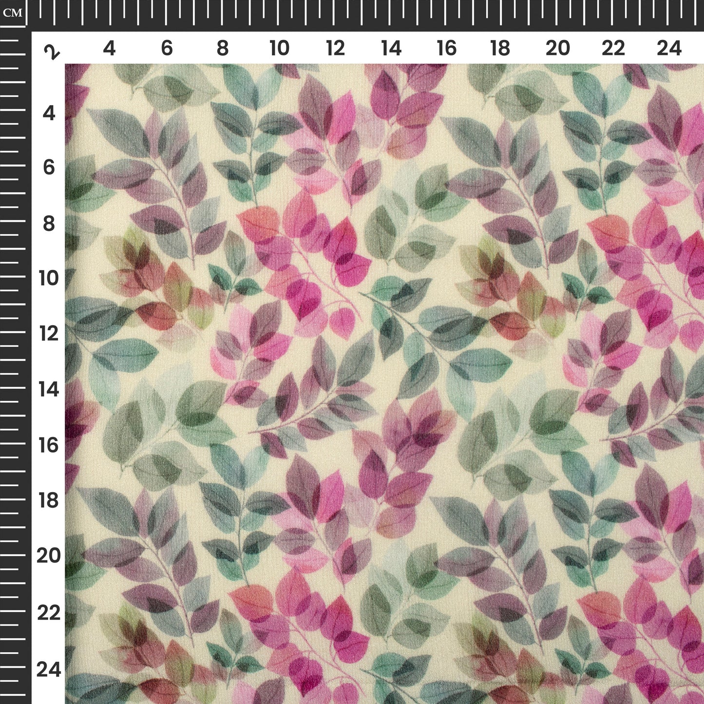 Exclusive Leafage Digital Print Viscose Chinnon Chiffon Fabric