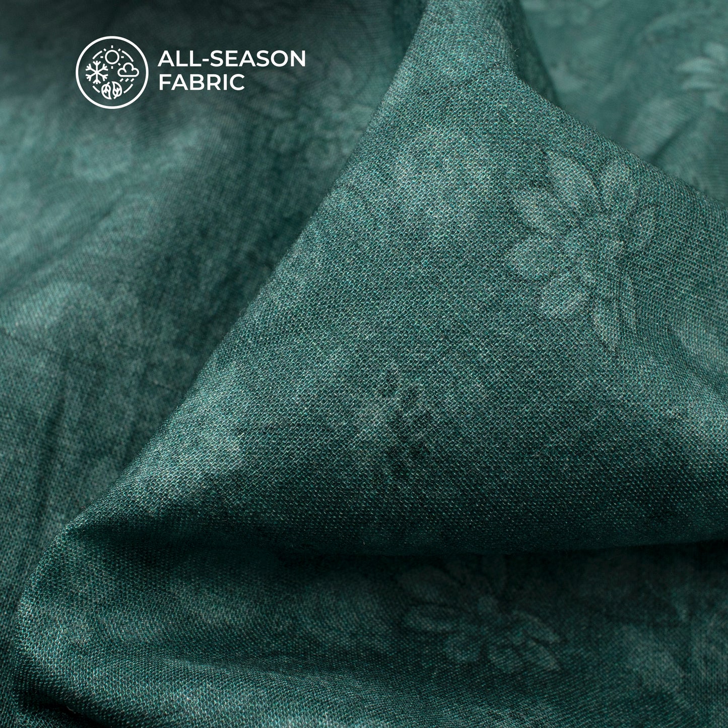 Aegean Blue Floral Digital Print Cotton Cambric Fabric