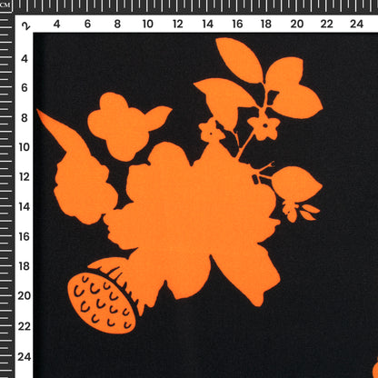 Engaging Floral Digital Print Crepe Silk Fabric