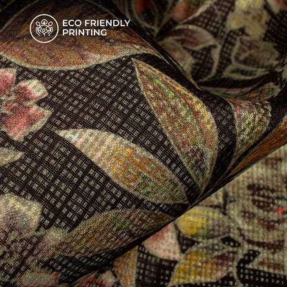 Vintage Floral Digital Print Kota Doria Fabric