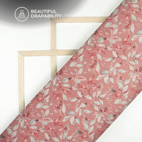 Trendy Leafage Digital Print Charmeuse Satin Fabric (Width 58 Inches)