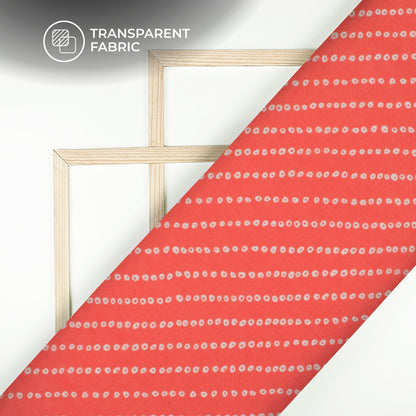 Trendy Red Bandhanii Digital Print Matt Organza Fabric