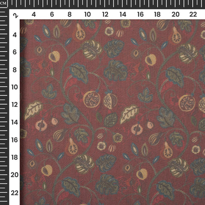 Groovy Wine Floral Digital Print Matt Organza Fabric
