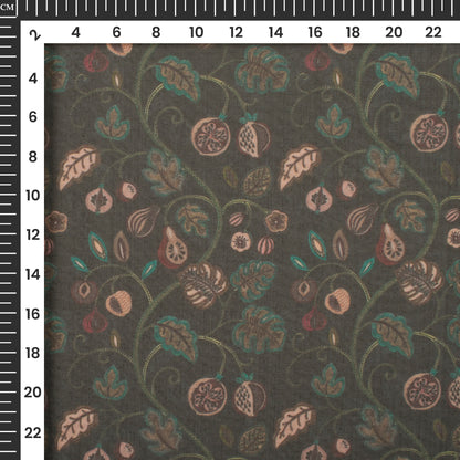 Pleasing Floral Digital Print Matt Organza Fabric