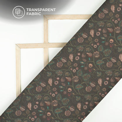Pleasing Floral Digital Print Matt Organza Fabric