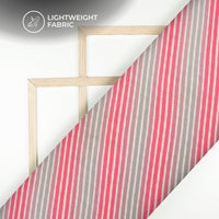 Pink And Grey Leheriya Digital Print Kota Doria Fabric