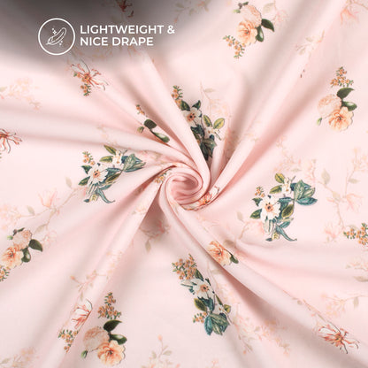Lovely Floral Digital Print Moss Georgette Fabric(Width 56 Inches)