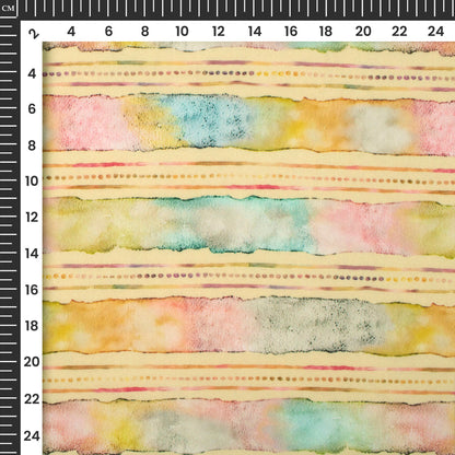 Stunning Stripes Digital Print Moss Georgette Fabric(Width 56 Inches)
