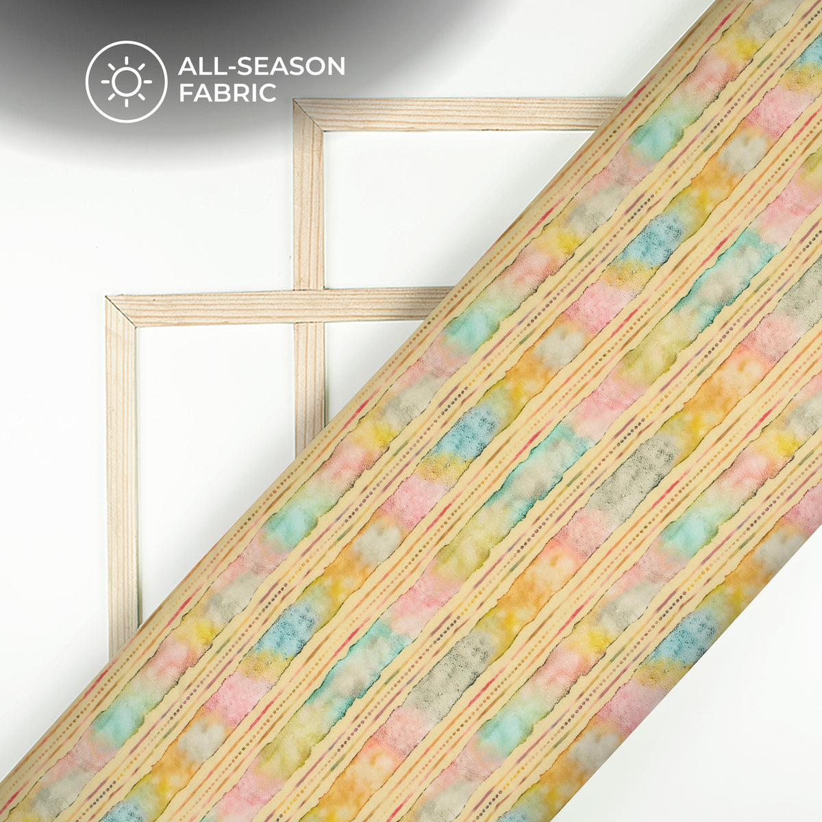 Stunning Stripes Digital Print Moss Georgette Fabric(Width 56 Inches)