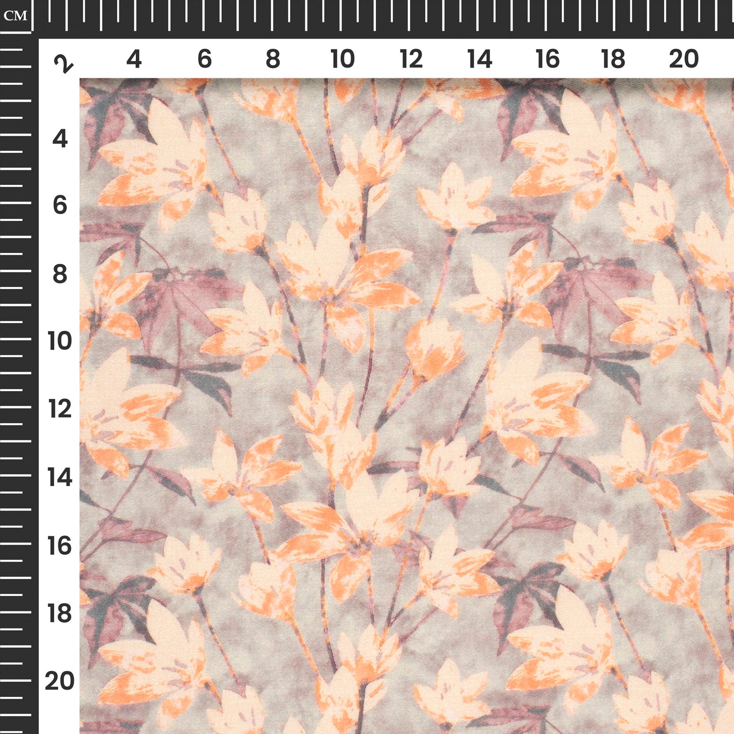 Botanical Floral Digital Print Poly Glazed Cotton Fabric