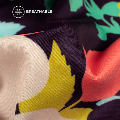 Fascinating Floral Digital Print Lycra Fabric (Width 58 Inches)