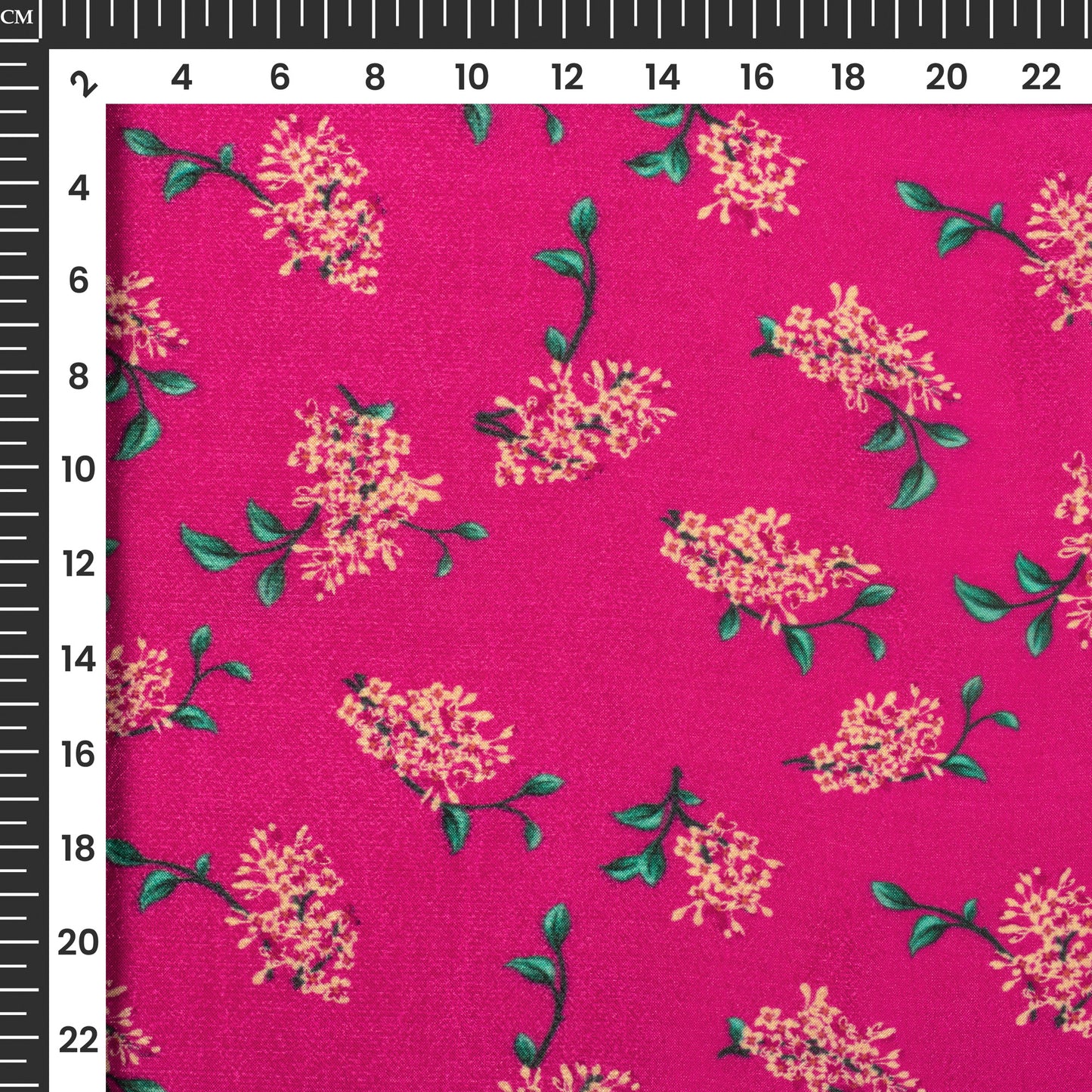 Magenta Pink Floral Digital Print Viscose Uppada Silk Fabric