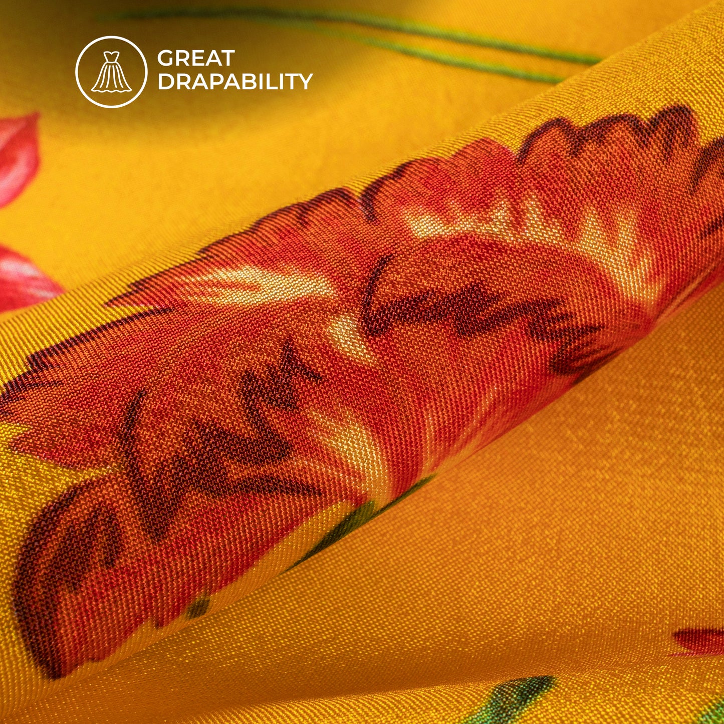 Dazzling Floral Digital Print Viscose Uppada Silk Fabric