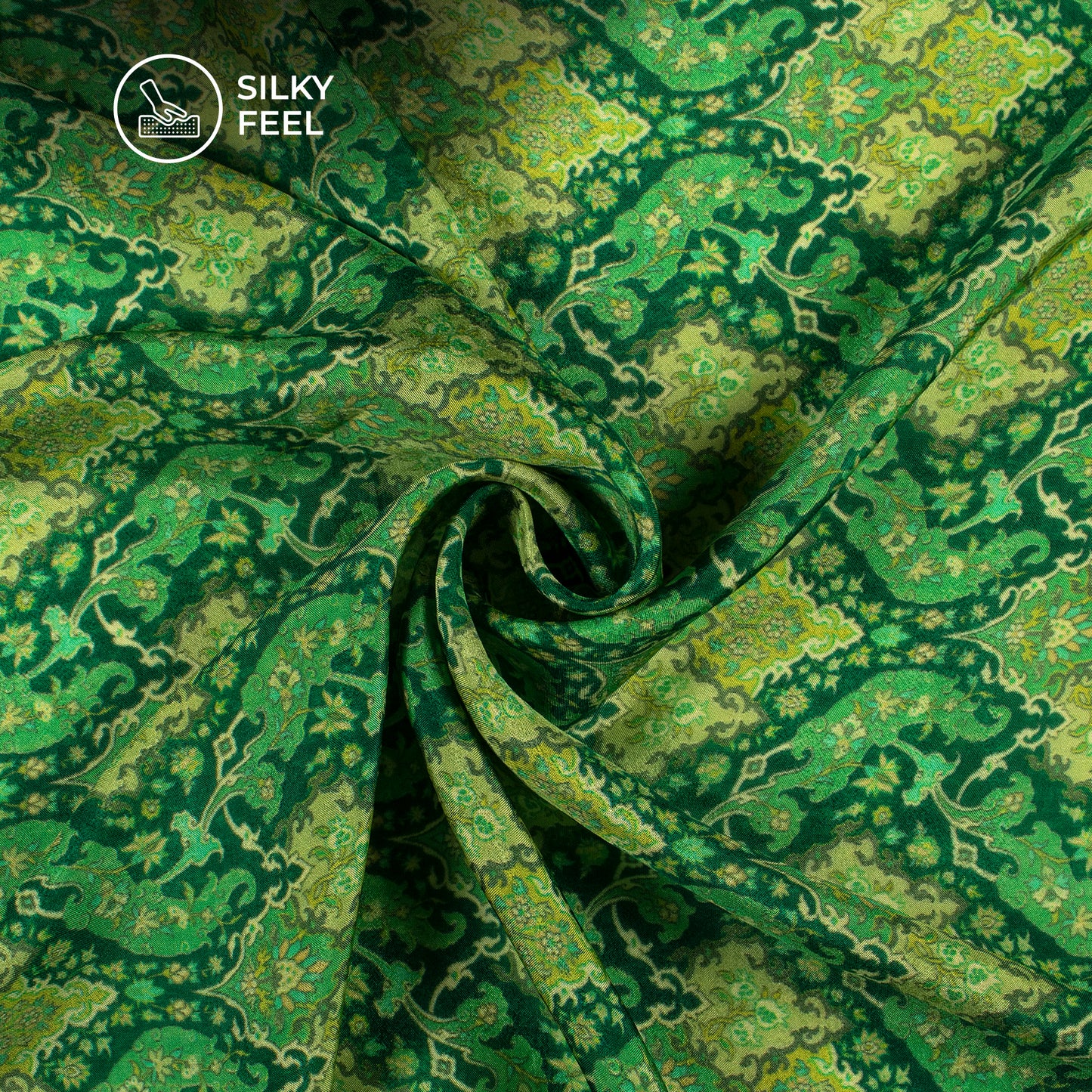 Stunning Traditional Digital Print Viscose Uppada Silk Fabric