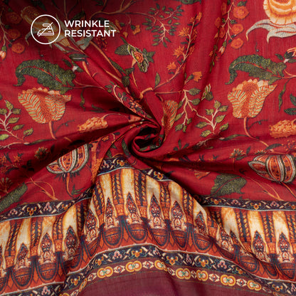Exclusive Floral Digital Print Viscose Chanderi Fabric