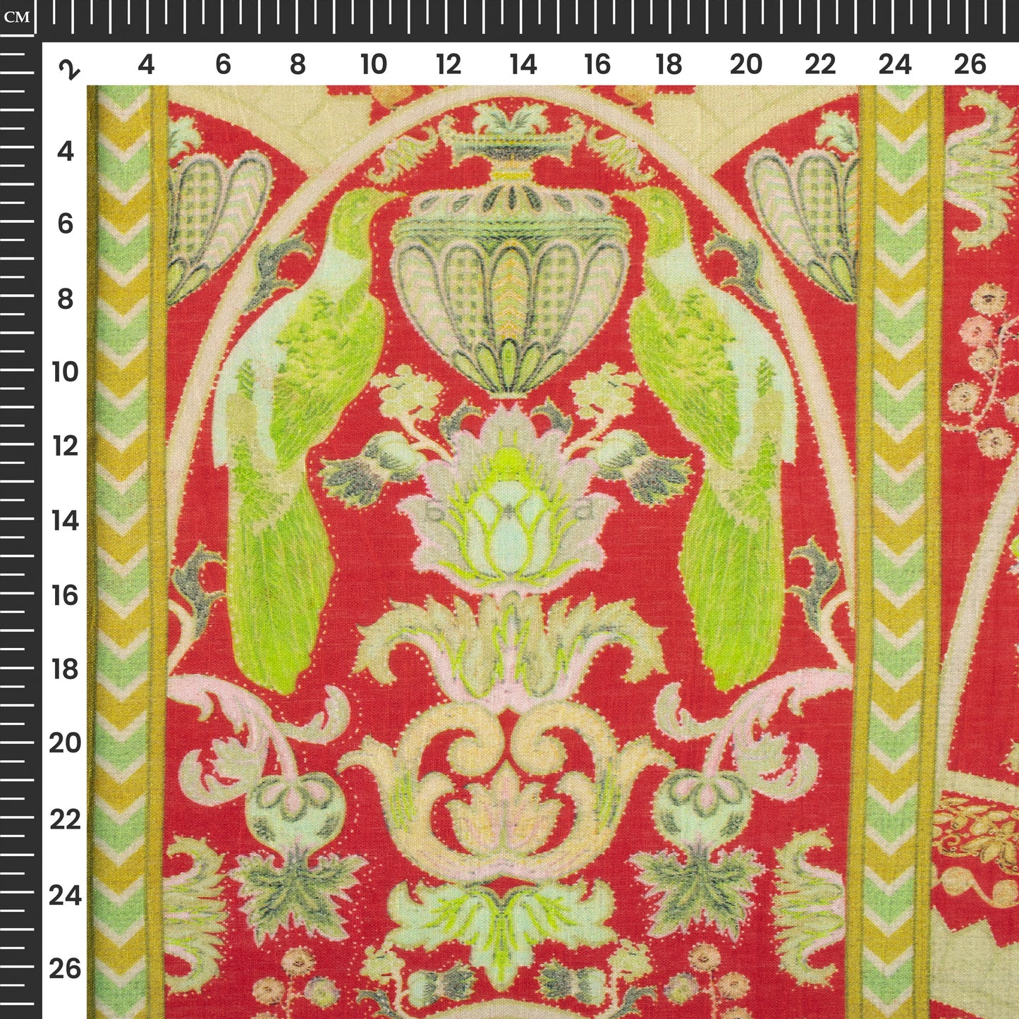 Graceful Traditional Digital Print Viscose Chanderi Fabric