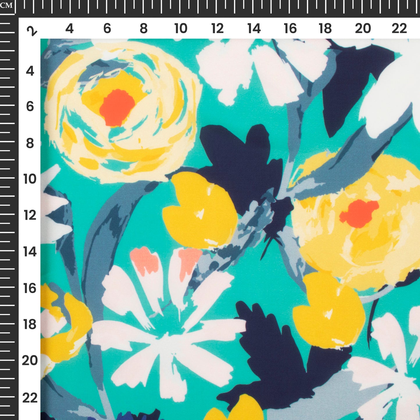 Abstract Floral Digital Print Imported Satin Fabric