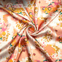 Floral Elegance Digital Print Premium Swarovski Hand Work Japan Satin Fabric