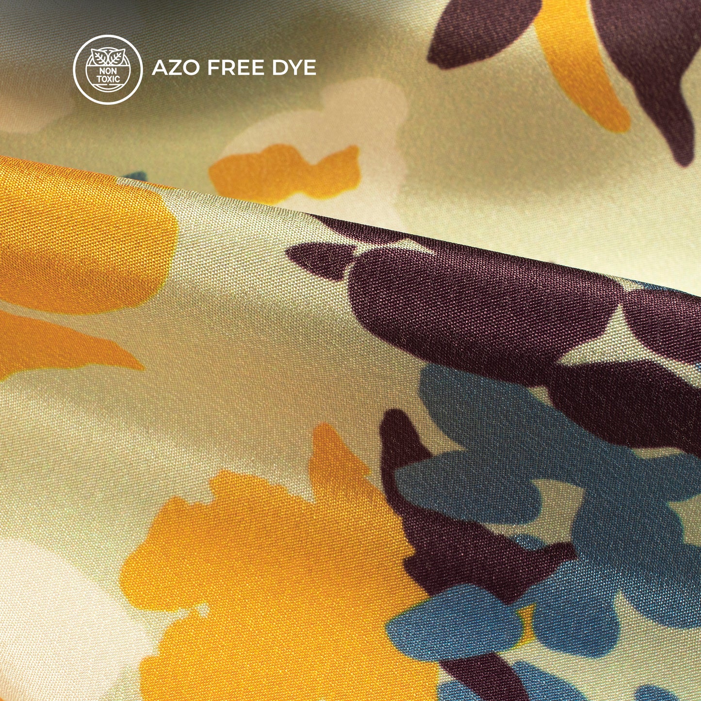 Abstract Floral Digital Print Crepe Silk Fabric