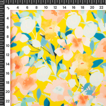 Autumn Floral Digital Print Muslin Fabric