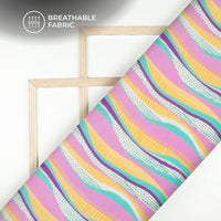 Abstract Lahenriya Digital Print Muslin Fabric