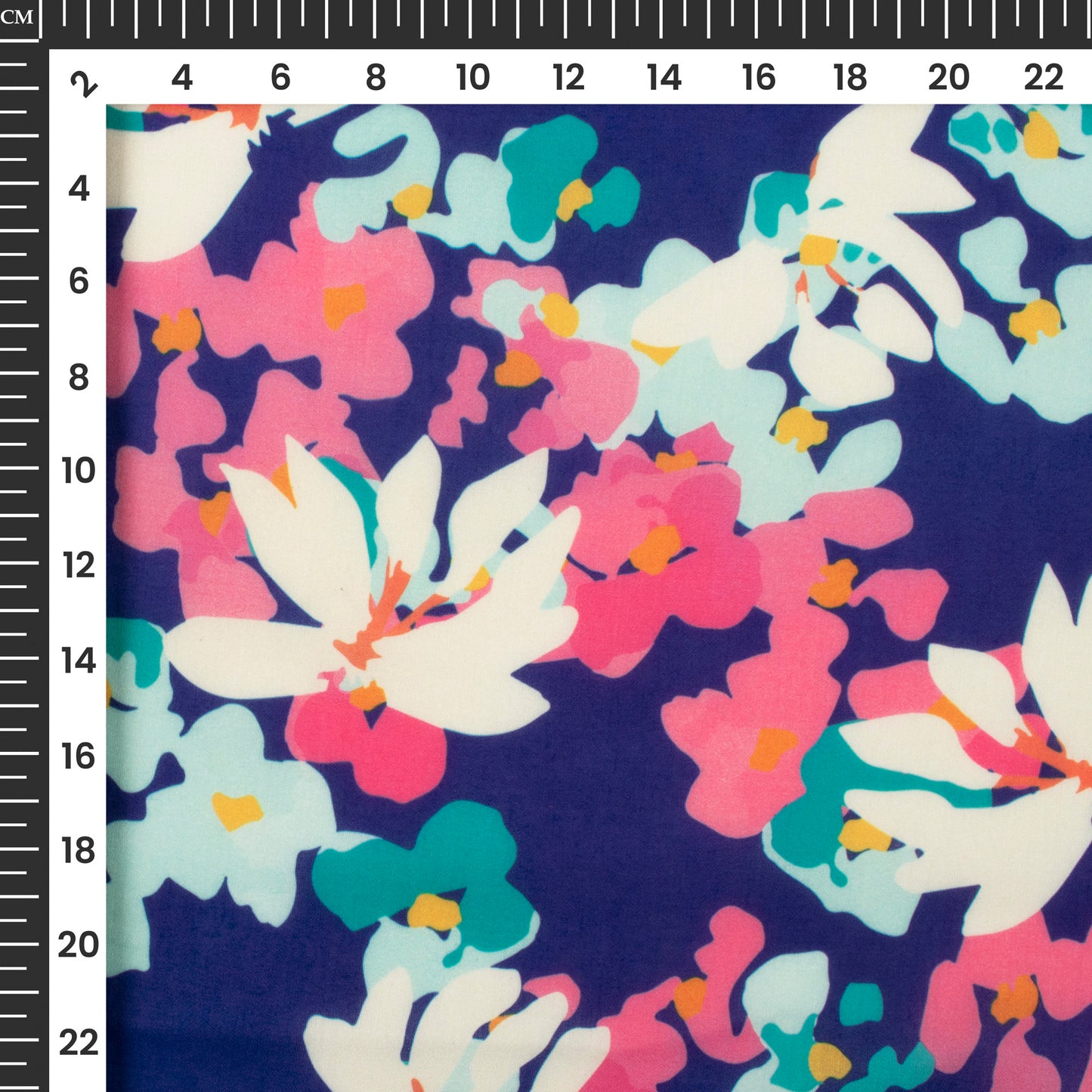 Royal Floral Digital Print Muslin Fabric