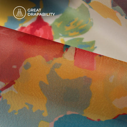 Lovish Floral Digital Print Organza Satin Fabric