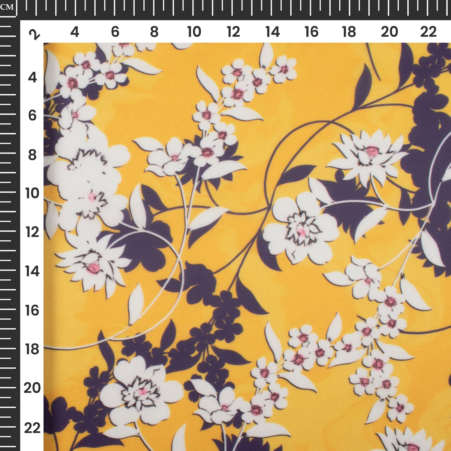 Bright Floral Digital Print Organza Satin Fabric