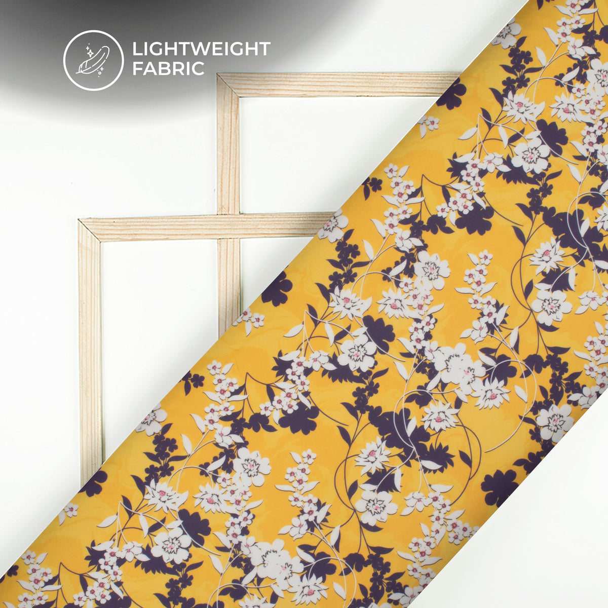 Bright Floral Digital Print Organza Satin Fabric