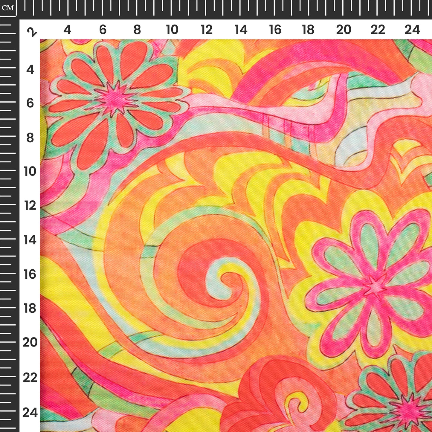 Geometric Floral Digital Print Rayon Fabric