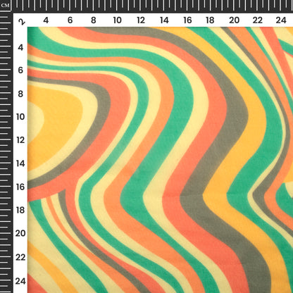 Exclusive Geometric Digital Print Matt Organza Fabric