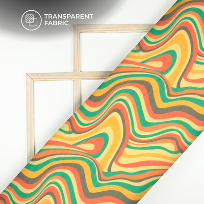 Exclusive Geometric Digital Print Matt Organza Fabric